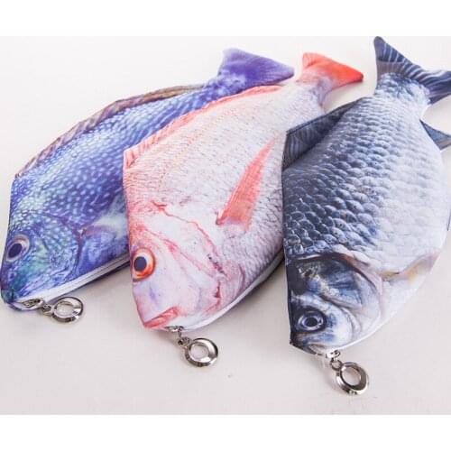 4pcs S226 Stationery Creative Ocean Fish 2 Pencil Bag School Supplies Pencil Bag New factory
