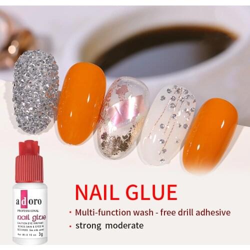 5pcs Nail Glue Fast-dry Adhesive Acrylic French Art False Tips 3D Decoration Nail Art Glue Rhinestone Makeup Cosmetic Tools
