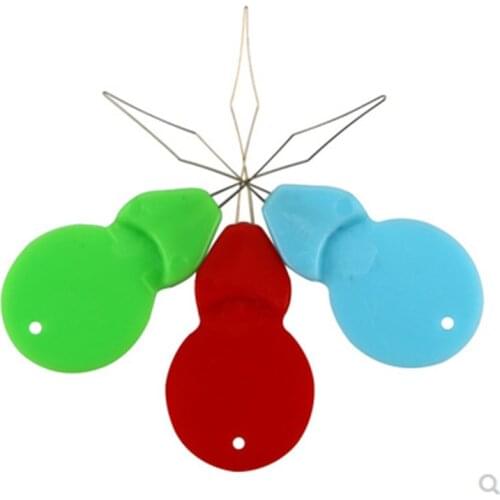 5PCS/Set Random Color Slivery Hand Machine Sewing Stitch Bow Wire Needle Threader Insertion Tool Hand Sewing Machines
