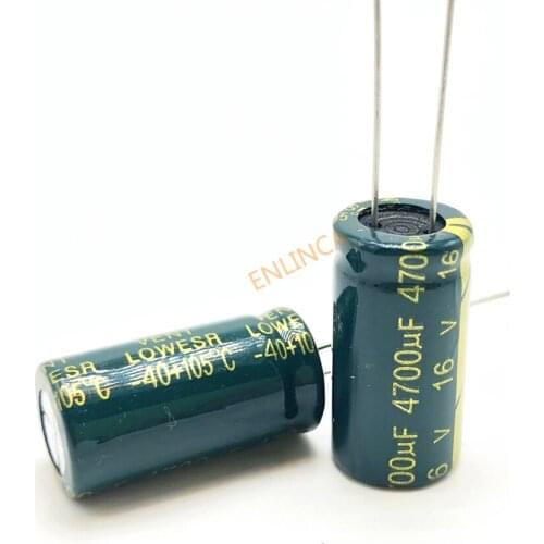 50pcs 16v 4700uf 13*25 high frequency low impedance aluminum electrolytic capacitor 4700uf 16v 20