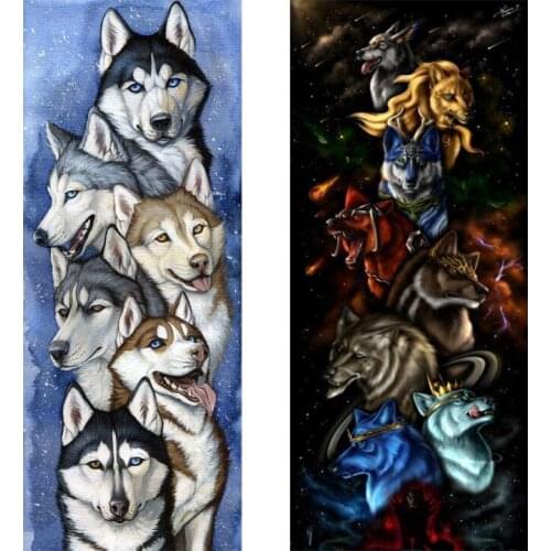 5D DIY Diamond Painting Animal Wolf Wolves 3D Full diamond Embroidery Mosaic needlework Kits Cross Stitch Home Decor Gift