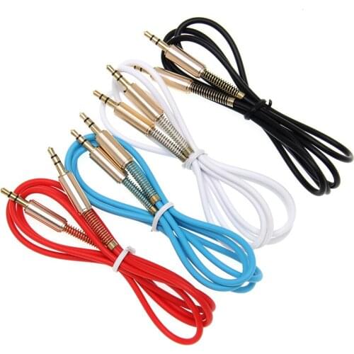 3.5MM Audio Cable 3.5 Male To Male Jack AUX Cable Headphone Speaker for IPhone Car AUX Cord Spring Cable 200pcs/lot