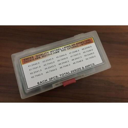 Free Shipping 40pcs 0.8mm Thick High Quality Watch Crystal O Ring Gasket Size from 40.5mm to 50mm