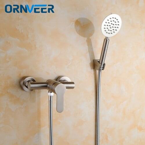 Free Shipping Classic Bathroom Shower Faucet Bath Faucet Mixer Tap With Hand Shower Head Set Wall Mounted