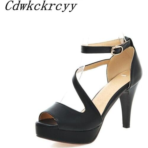 Summer New pattern Europe America fashion High-heeled Fish mouth Women sandals black sexy Thick bottom Fine heel Women sandals