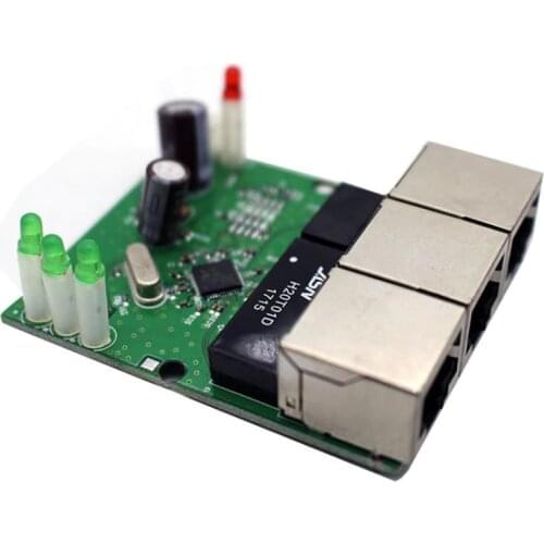 OEM Fast switch mini 3 port ethernet switch 10 / 100mbps rj45 network switch hub pcb module board for system integration module