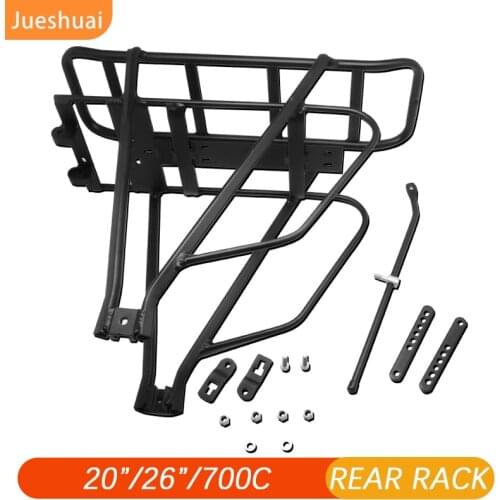 Black Bike Bicycle Rear Rack Carrier Holder Double Layer Rear Rack Luggage Carrier 20” 26” 700c Fit Rear Wheel Size Duty Free