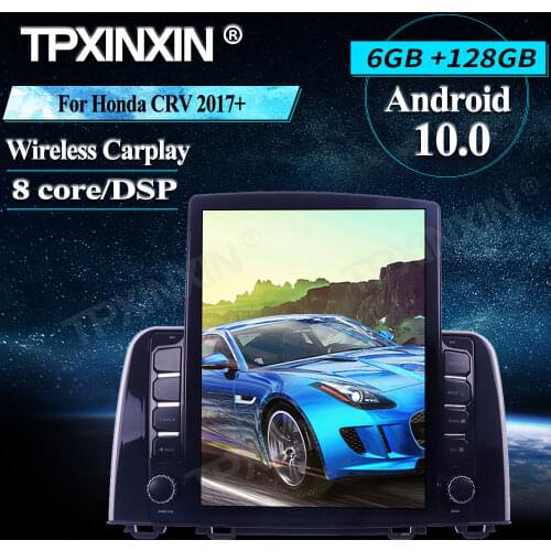 For Honda CRV 2017+ Android 10 Wireless Carplay Touch screen Universal Stereo Receiver 6+128G Car Radio player Radio TESLA Style
