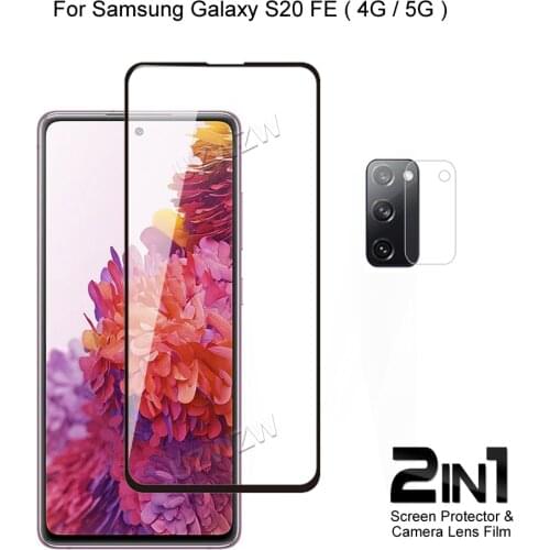 For Samsung Galaxy S20 FE ( 5G / 4G ) Front Screen Protector Protective Tempered Glass & Camera Lens Film