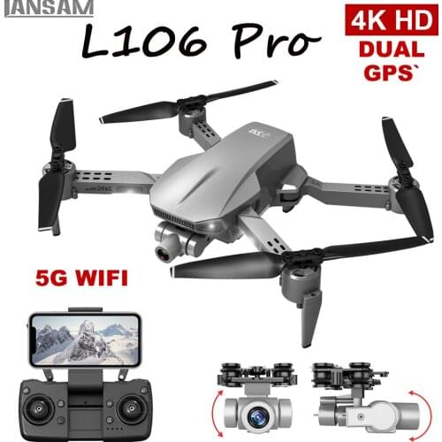 L106 RC Drone Gps HD 4K dual Camera Professional Aerial Photography Foldable Quadcopter for Kids Gift