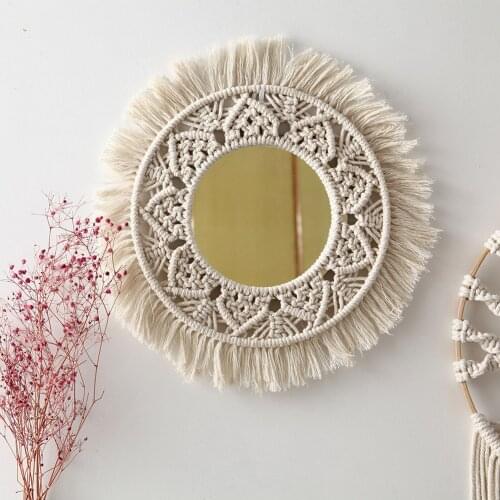 Macrame Tapestry Wall Hanging Decorative Mirror Bohemian Creative Home Art Wall Decorations Boho Home Decor
