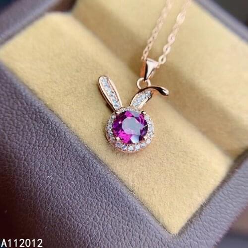 KJJEAXCMY fine Jewelry 925 Sterling Silver Natural Garnet Girl new fashion Pendant Necklace chain Support Test Chinese style