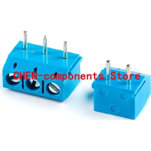 5pcs KF301R-5.0-2P/3P curved plug 5.0mm pitch screw type PCB terminal block can be spliced
