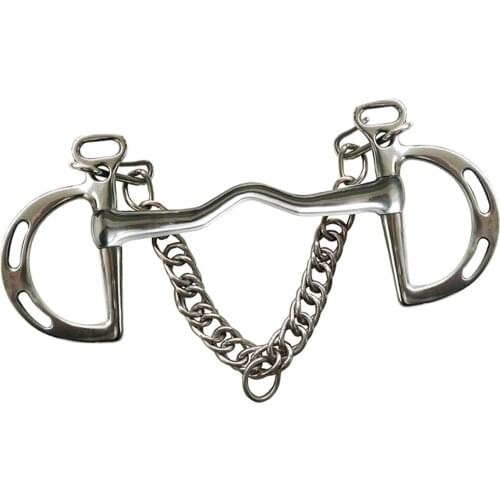 Wide Low Port Weymouth Bit Combination Horse Bit Antirust Silver Equestrian