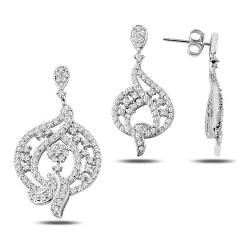 Kutaydan Zircon Cubic Zirconia 925 Sterling Silver Set Made in Turkey