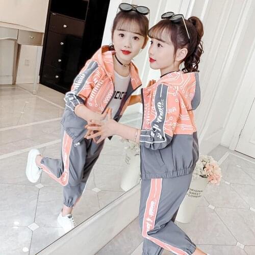 Girls Clothing Suit 2021 Spring Kids Girl Zipper Jacket & Pants Sets 2Pcs School Children Clothes Casual Tracksuit 6 8 10 years