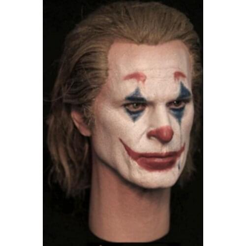 T001 1/6 Male Figure Accessory Joaquin Phoenix Clown The JOKER Male Head Sculpt Carved with Handmade Planted Wool Hair