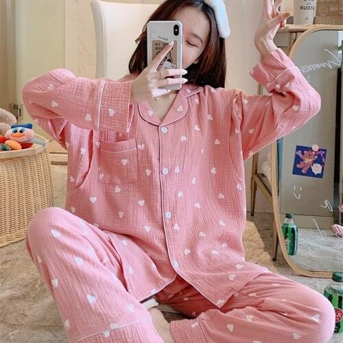 Maternity Nursing Nightwear Autumn New Guaze Cotton Nightwear Clothes For Pregnant Women Pregnancy Pajamas Lounge Wear