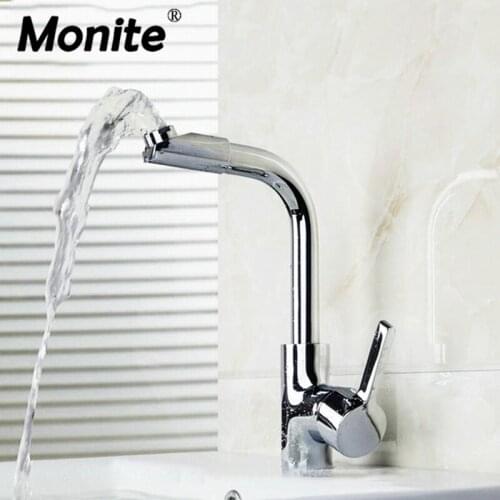 NEW Bathroom Faucet Chrome Brass Rotated Kitchen Tap Swivel Spout Water Mixer Tap Basin Mixer
