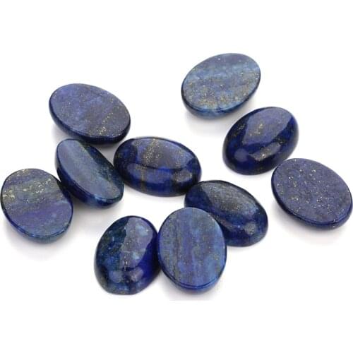 Wholesale Natural Gem Stone Lapis Lazuli Oval Cabochon Cameo CAB Fit 10x14mm/13x18mm/18x25mm DIY Jewelry Making 10pcs/lot F5003