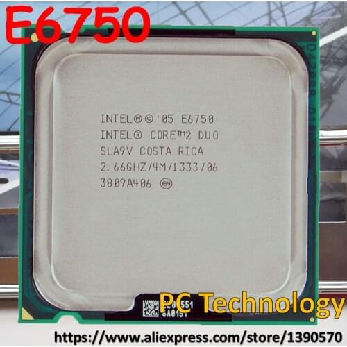 Original Intel Core 2 Duo E6750 processor 2.66GHz 4MB 1333MHz LGA775 desktop CPU Free shipping (ship out within 1 day)