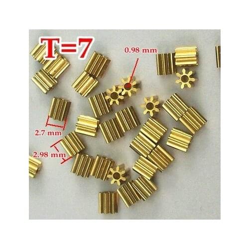 RC Model V 911 Motor Small Copper Gear Pinion (M=0.3 T=7 D=2.7 H=2.98 d=0.98) (20 pieces/lot)