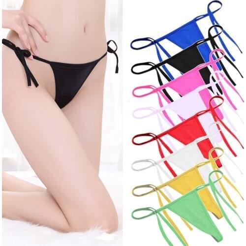 Sexy Thong Side Ties Bikini Bottoms Women G-string Brazilian Thongs Swimwear Swimsuit Solid Bottom Swimming Suit Briefs #T1P