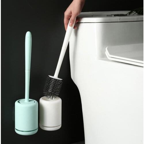 Rubber Head Toilet Brush Quickly Draining Clean Tool Wall-Mount And Standing Brush Bathroom Accessories