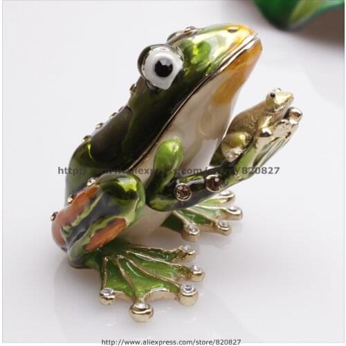 Frog Jewelry Trinket Box Decorative Collectible Enamel Insects Gift Frog Trinket Jewelry Box Trinket Box Family