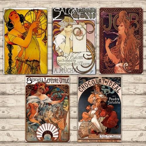 Chocolate Candy AD Alphonse Maria Mucha Girl Goddness Vintage Canvas Paintings Bar Home Decor Gift