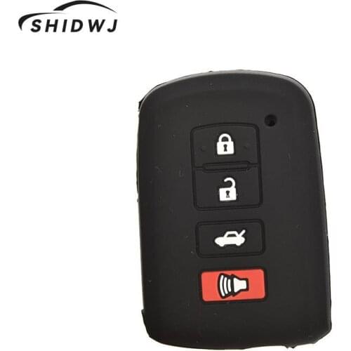 4 Buttons Silicone Case Cover For Toyota Camry RAV4 Avalon Remote Smart Key Black Color