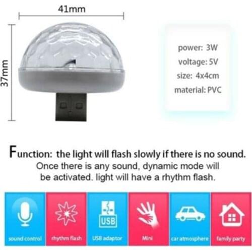 Led Lights Automotive Goods USB Mini RGB LED Disco Stage Light Party Club DJ KTV Xmas Decors Phone Ball Lamp