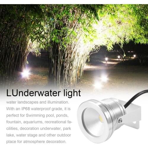 LED Underwater Light 10W 12V IP68 120° Beam Angle Warm/Cool Waterproof Lamp Swimming Pool Aquariums Kitchen Lighting Decorations