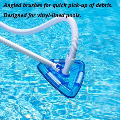 Swimming Pool Triangle Vacuum Head 11" Wide Weighted Pool Cleaning Brush Head Vacuum Cleaner for Vinyl Lined Pools