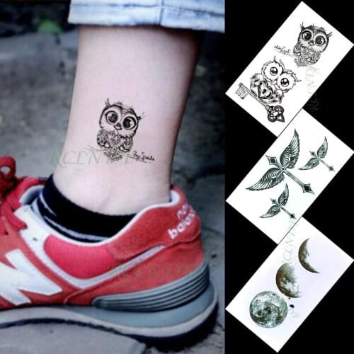 Waterproof Temporary Tattoo Sticker owl wings cross moon planet small tatto flash tatoo fake tattoos for girl women men kid