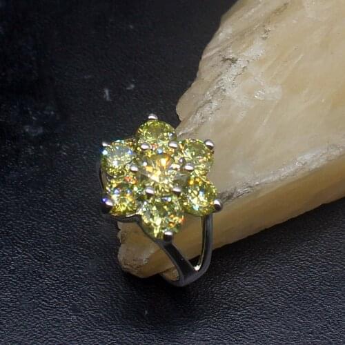 Gemstonefactory Jewelry Big Promotion Single Unique 925 Silver Lemnon Yellow Citrine Women Men Gifts Band Rings 6.5# 20212955