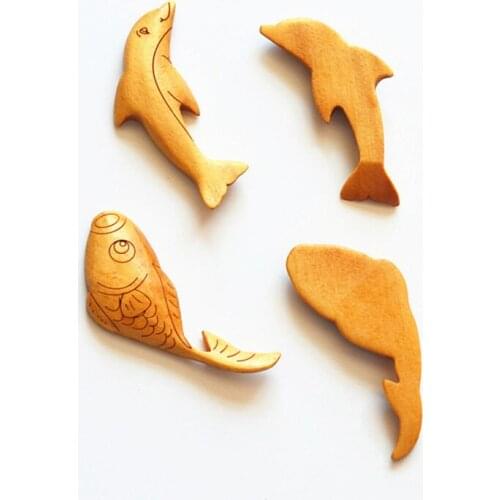 1pc Japanese Style Wooden Carved Goldfish Chopstick Rest Holder For DIY Dining Table Decoration