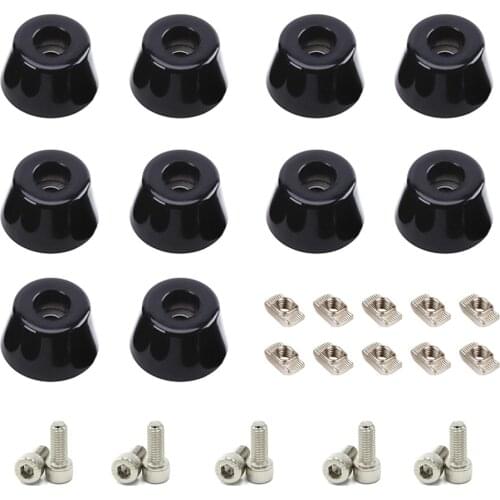 10PCS Anti-Vibration Rubber Landing Mat Feet +10PCS M5 Screws +10PCS TNuts for 2020 Series Aluminum Extrusion Profile 3D Printer