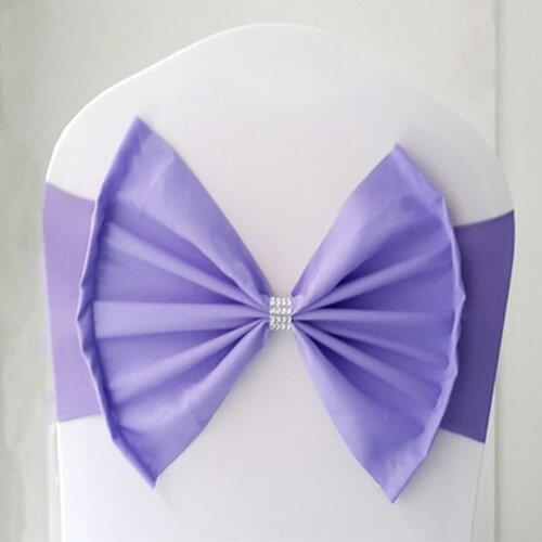 100pcs/lot Crystal Buckle Chair Sash Bows Wedding Chair Decoration Stretch Chair Cover Band
