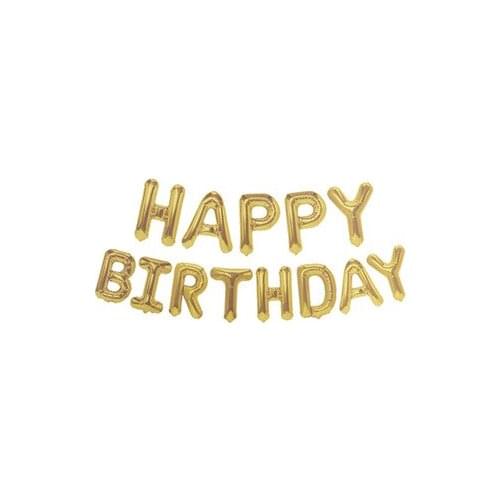 16 inch happy birthday letter balloon gold birthday party balloon aluminum film decorative balloon