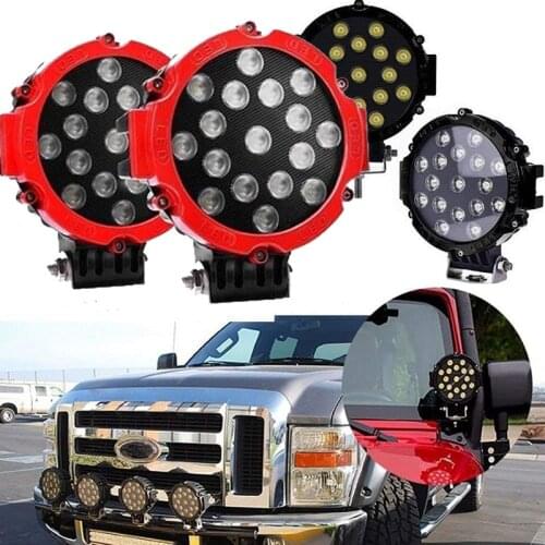 2Pcs 51W Super Bright Led Working Lamp 7inch Round Led Work Light Waterproof 12V Truck Car LED Light Bar External Lamps 24V