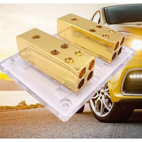 8-Way 4/8 Ga Car Audio Amp Power Ground Cable Splitter Auto Distribution Block For Car Truck Trailer RV Etc Car Accessories
