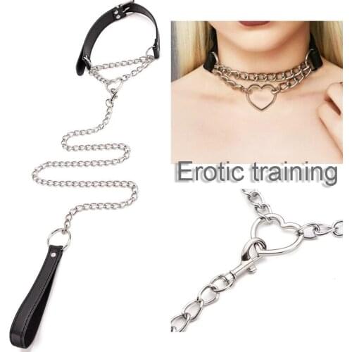 BDSM Gay Toys Puppy Play Bondage Collar Leather Fetish Dog Slave Neck Restraints Collar with Leash Adult Sex Tools for Men Women