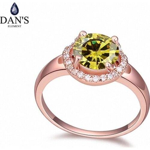 DANS Real Austrian Crystals Brand AAA Zirconia Micro Inlays Fashion Ring for women New Geometric 112633green