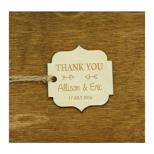 CUSTOM arrow rustic Wooden wedding thank you gift favor hang tags engagement bridal shower party favors invitation labels