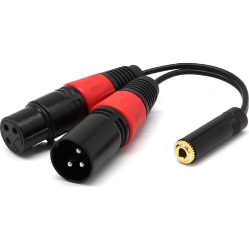DIY 3.5 female to XLR male + XLR bus, computer and mobile phone to speaker mixer audio cable