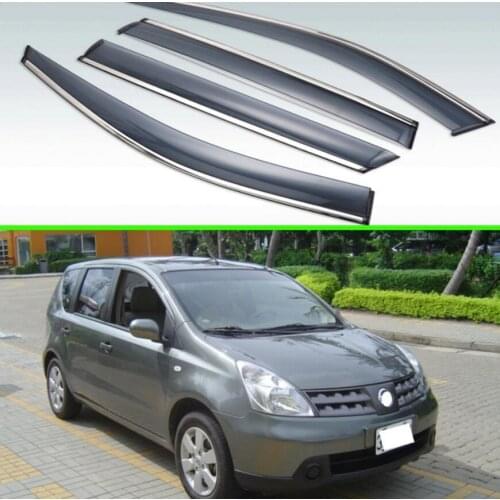 For Nissan Livina L10 2006 2007 2008 2009 2010 2011 2012 Plastic Exterior Visor Vent Shades Window Sun Rain Guard Deflector 4pcs