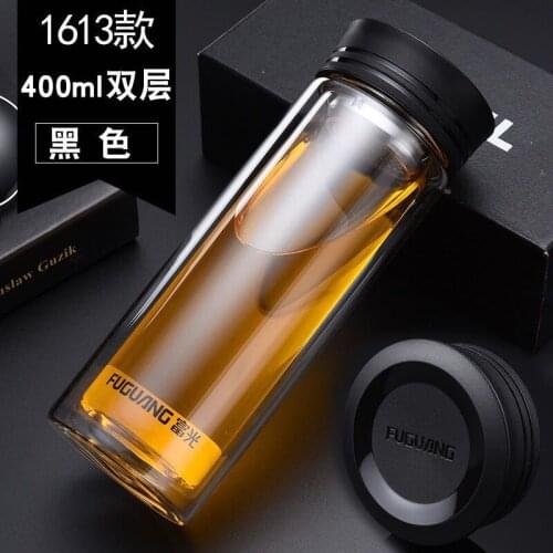 Fuguang g1613-320 / 400 double glass cup portable water cup with filter for tea making