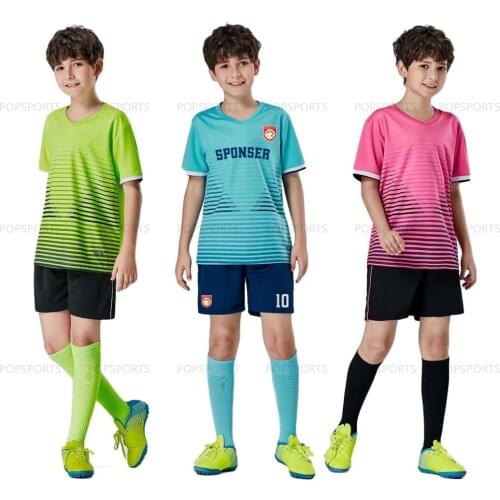 DIY Custom Jerseys Football Kid Soccer training Set, Children Boy and Girls Football Team Jersey Shorts Clothes tracksuit