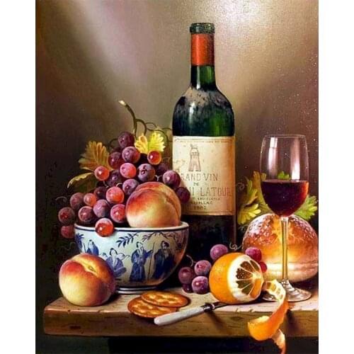 GATYZTORY Frame Diy Painting By Numbers Wine Fruit Classical Wall Art Picture Unique Gift Acrylic Paint By Numbers Home Arts